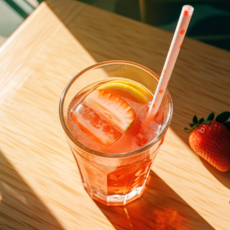 Colágeno de limonada de fresa