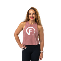 White Logo Casual Crop Tank